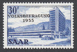 D-SA-364 - Aufdruck "VOLKSBEFRAGUNG 1955" auf MICHEL Nr. 332 - 30 Fr