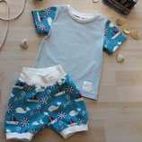 Baby Shirt "blau gestreift" und Babyhose " Maritime" aus der Bio-Kollektion "Maritime Summer"