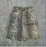 COTTON DENIM LEOPARD SHORTS