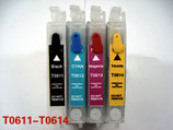 T0611 / T0612 / T0613 / T0614 (Pack de 4 cartuchos recargables para Epson)