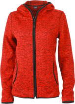 Daiber | JN 588 | Damen Strick Fleece Kapuzen Jacke