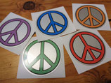 Autocollant "Peace & Love" (argent metallisé) années 70