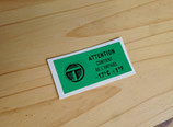 Autocollant "ATTENTION Contient de l'antigel" vert, pour Peugeot / Talbot