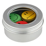 Magnete mit Smiley-Motiven - 60 Emoji Magnete - ø 2,5cm - Je 20x grün, gelb und rot