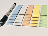 25 beschreibbare Magnetstreifen 80 x 20mm oder 100 x 30mm in verschiedenen Farben inkl. Stabilo Stift