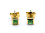 Ohrstecker aus 585-Gelbgold mit Smaragd  666/OS/SM/GG/585