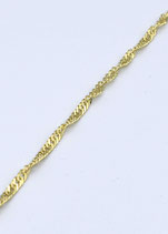 Armband aus 333-Gelbgold poliert, Singapur 19cm  002/AB/GG/333