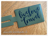 Kofferbeschriftung kaki "live love travel"