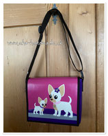 Kindergartentäschli "Chiuahua" pink/dunkelviolette
