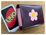 Spielkarten Etui klein (plum/rosa mit Blume rosa)