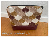 Krimskrams Täschchen Muster violette/beige/senfgelb/Boden flieder - H14/L18/T5