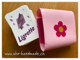 Spielkarten Etui GROSS (rosa/pink mit Blume pink)