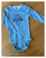 Body langarm blau "little CUTIE" Grösse 68