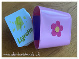 Spielkarten Etui GROSS (rosa/flieder mit Blume pink)
