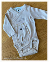 Body langarm beige "welcome to the world - little girl" Grösse 50