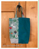 Kindertasche "Esel" petrol/grau gepunktet