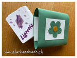 Spielkarten Etui GROSS (salbei/weiss mit Blume salbei)