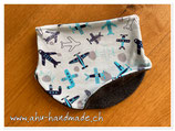 Halssocke "Flugzeuge türkis/Fleece grau" KU 49-53