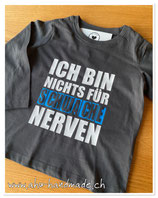 Langarm Shirt grau "Nichts für schwache Nerven" Grösse 92