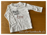 Shirt weiss "made with love" Grösse 68