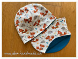 Set Wendebeanie/Halssocke mit Jersey "Fuchs mit Igel bunt" KU 49-53