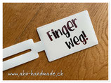 Kofferbeschriftung beige "Finger weg!"