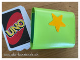 Spielkarten Etui klein (giftgrün/grün mit Stern gelb)