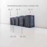 manufra - Stuhlbeinsocke grau-meliert G8 Gr. 3 (1 Stück für 1 Stuhlbein!)
