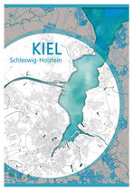 "Stadtplan Kiel" Naturkarton creme 300g, DIN A4