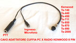 AR-KENWOOD adattatore da 8 PIN KENWOOD a cuffia microfono - PTT