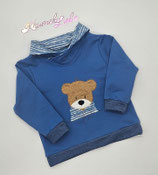 Pullover jeansblau TEDDY im Hoodie (Gr.86) P04/86