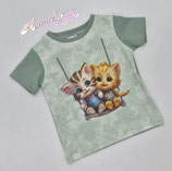 Shirt 2 Katzen auf Schaukel TP14