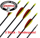 Jugend-Fiberglaspfeil "Bolt" Vanes BW - 3er Pack