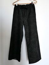 Pantalon coton noir motif de vagues en pointillé blanc 95 cm de longueur