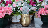 Lanterne en bronze "fleurs" - PE-2595T