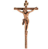 Crucifix avec croix en tronc - Bronze
