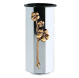 Vase avec fleurs - 440B - Acier inoxydable/Bronze