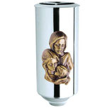 Vase avec la Sainte Famille - Acier inoxydable/Bronze