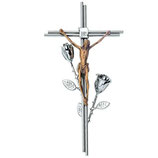 Christ sur croix - Acier inoxydable/Bronze