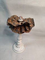 Maxi chouchou double tartan beige