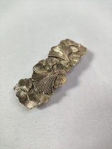 Barrette gingko en laiton