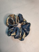 Chouchou bleu et or scintillant