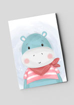 Postkarte "Kleines Nilpferd"