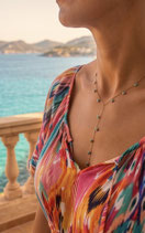 S/B Accessoires - Halskette Y turquise - vergoldet