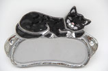 Türschild Katze schwarz grau silber