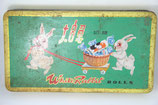 Alte Blechdose Werbedose White Rabbit Rolls China Shanghai Asien Hasen Vintage