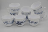 11er Set Acropal France Trianon Kaffeetassen Teetasse blau Blumen