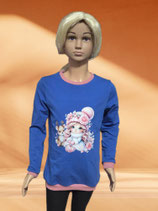 Pullover Gr. 134 blau / rosa Mädchen & Reh Bügelbild