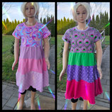 Handmade Stufenkleid 3 Stufen kurzarm Gr. wählbar mitwachsend