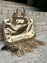 Boho-Fransentasche aus Ziegenleder in Gold, Silber, Schwarz - Dein stilvoller Begleiter
